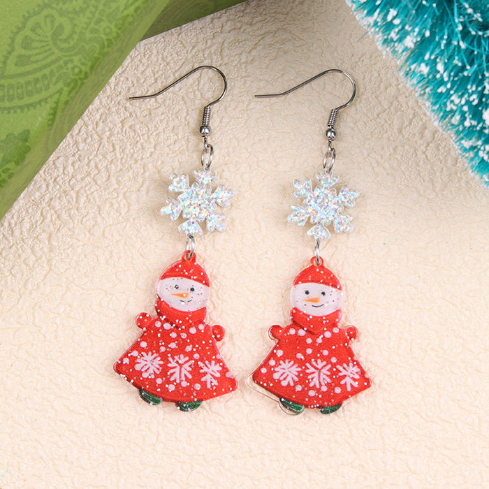 Wholesale Christmas earrings snowman Christmas tree snowflake acrylic earrings personality earrings ear jewelry
