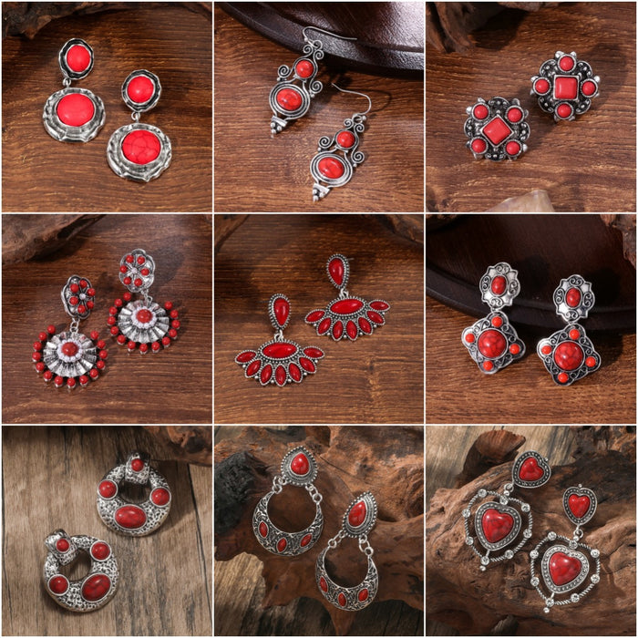 Wholesale Ethnic Style Turquoise Earrings JDC-ES-JunJie004