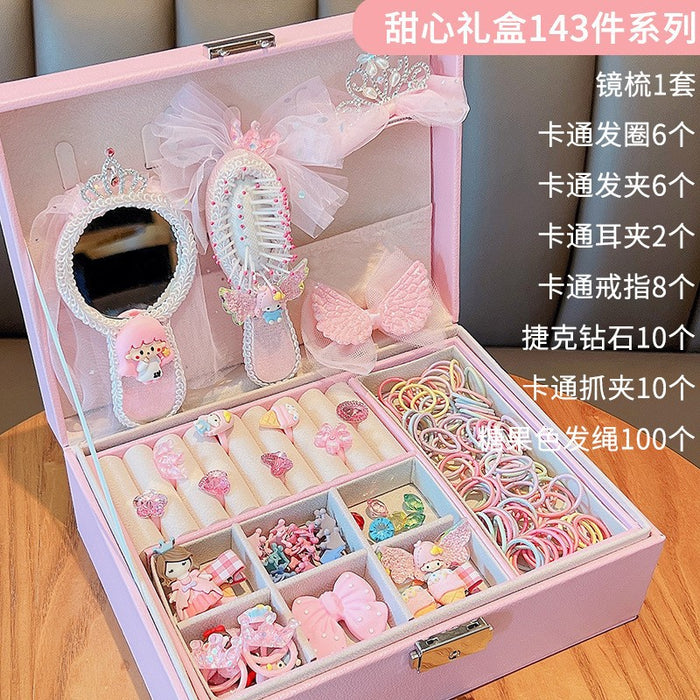 Wholesale Children' s New Headwear Girl Birthday Gift Jewelry Box Princess Girl Hair Accessories Set Gift Box Baby Hair Clip