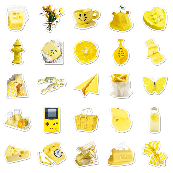 Wholesale 50pcs yellow style simple stickers