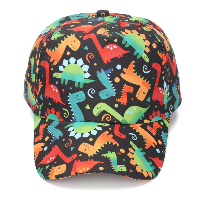 Wholesale Kids Printed Dinosaur Excavator Truck Baseball Cap Summer Sun Hat for Boys Boutique