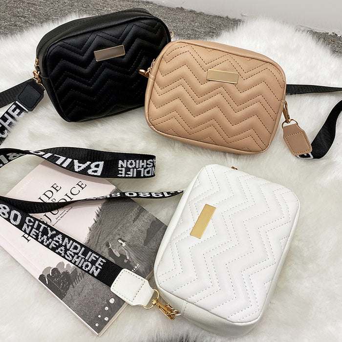 Wholesale Printed Shoulder Strap Crossbody Small Square Bag Ladies Bags Women's Korean Version Wavy Embroidered Bag JDC-SD-SC010