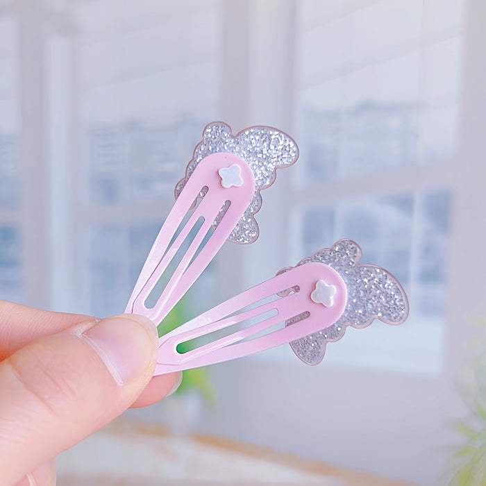 Wholesale 5 pairs Cute pink and purple cartoon  kids' hair clips