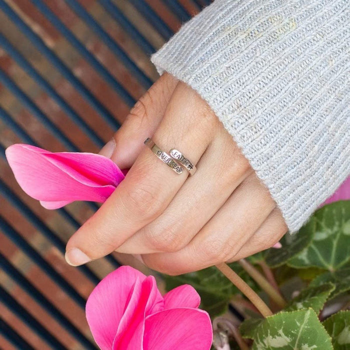 Wholesale Alloy geometric cross ring ring open adjustable ring