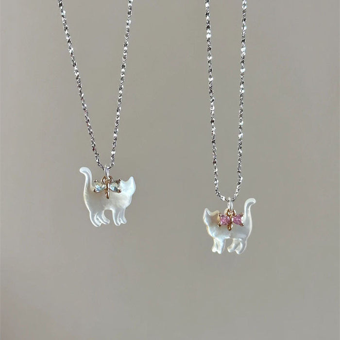 Wholesale Love bow cat necklace exquisite niche collarbone chain new necklace