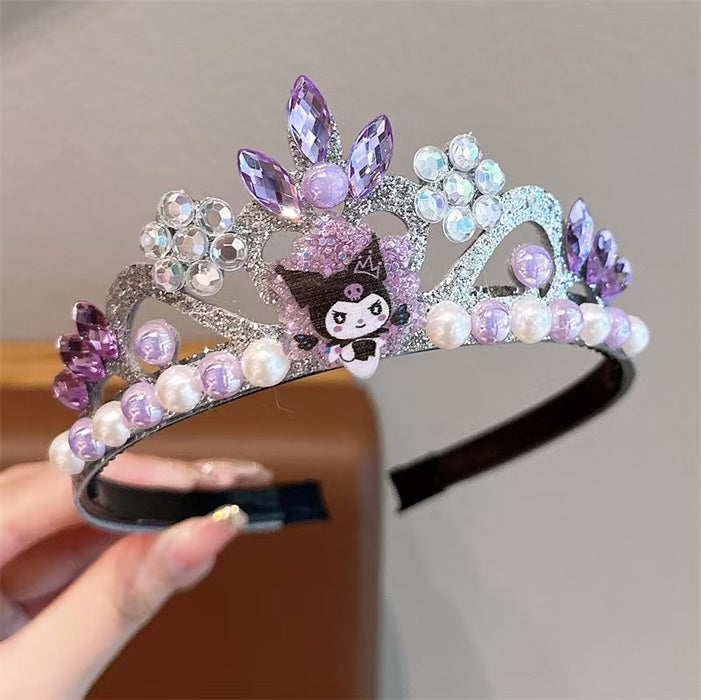 Wholesale Cute cartoon kids'  rhinestone crown headband