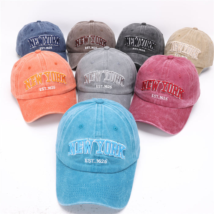 Wholesale Washed cotton hat embroidered baseball cap duckbill cap sun hat embroidered baseball sun hat
