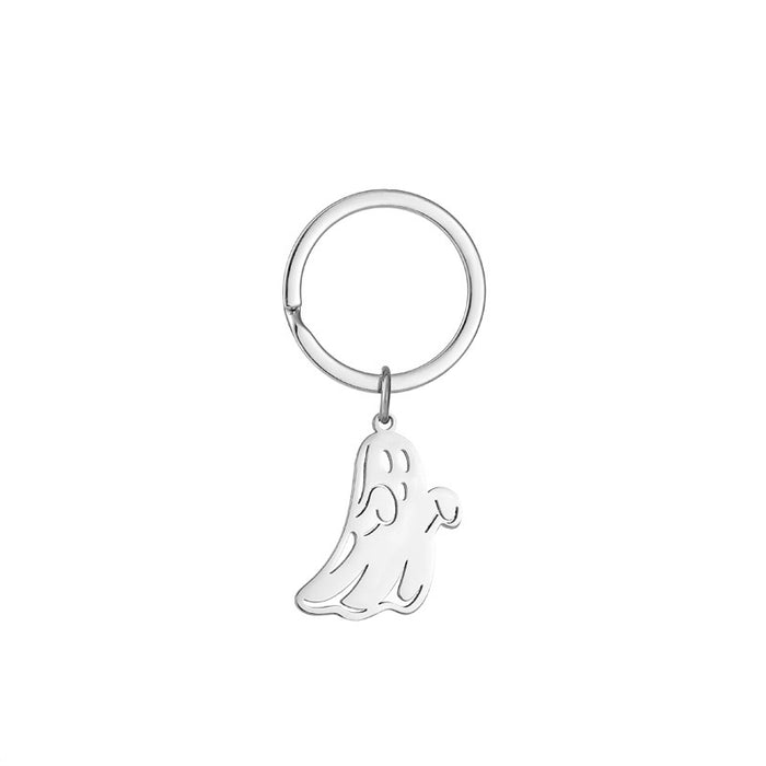 Wholesale Ghost Stainless Steel Keychain Halloween Keychain Couple Backpack Pendant