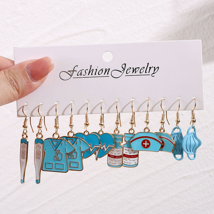 Wholesale Nurse Themed Earring Set 6 Pairs Trendy Jewelry Accessory Gift