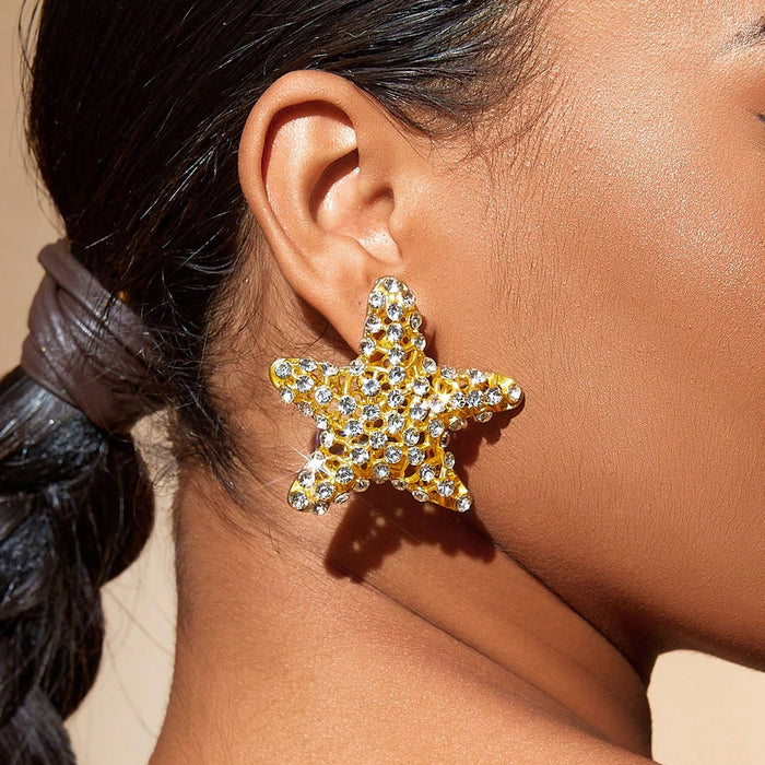 Wholesale Starfish Earrings Girls Trendy Mesh Star Earrings