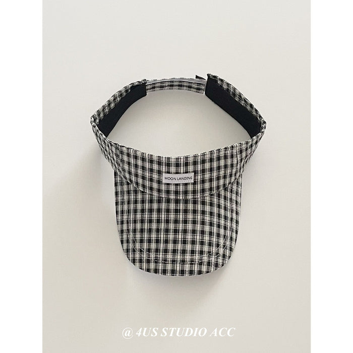 Wholesale Retro plaid hollow top baseball cap, big head enclosure for outdoor travel, sun shading duckbill cap