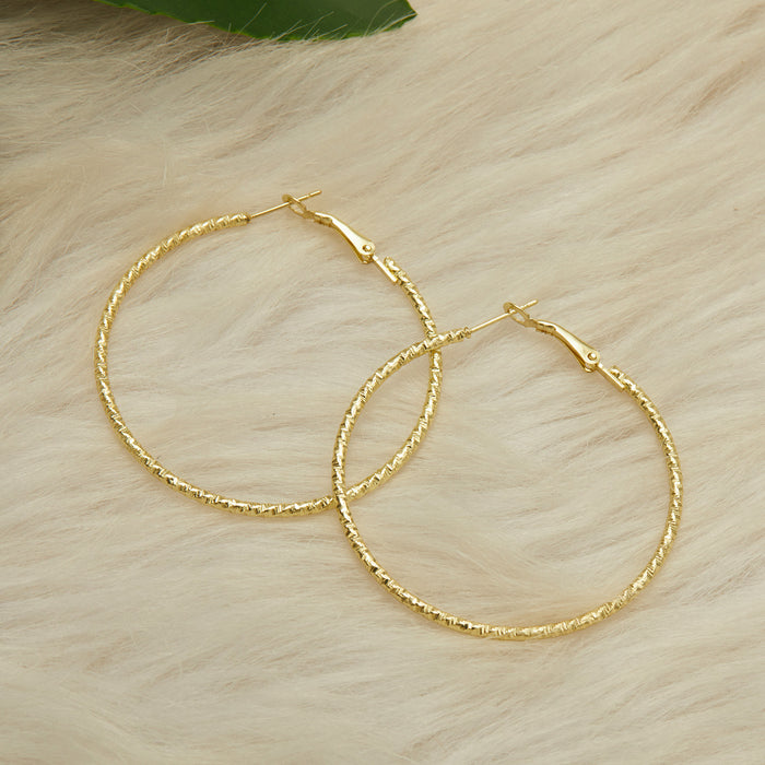 Wholesale design sense fashion thin ring earrings exaggerated large ring geometric earrings