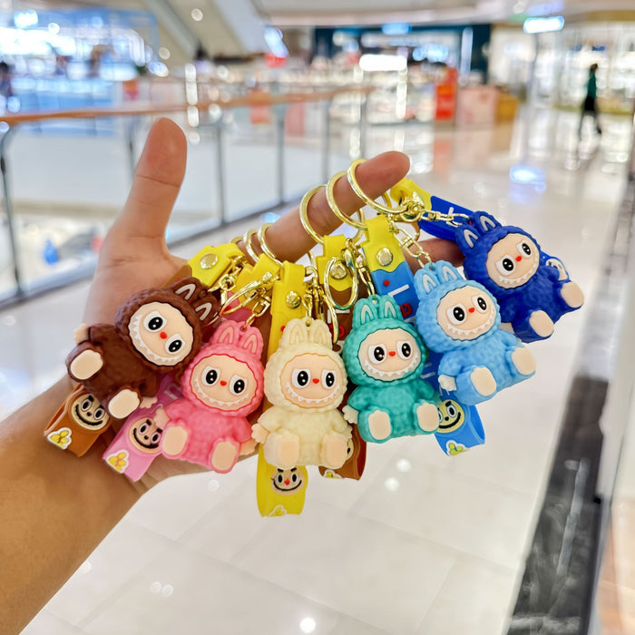 Wholesale Cartoon Sitting Keychain Cute Bucktooth Little Lamb Pendant Gift