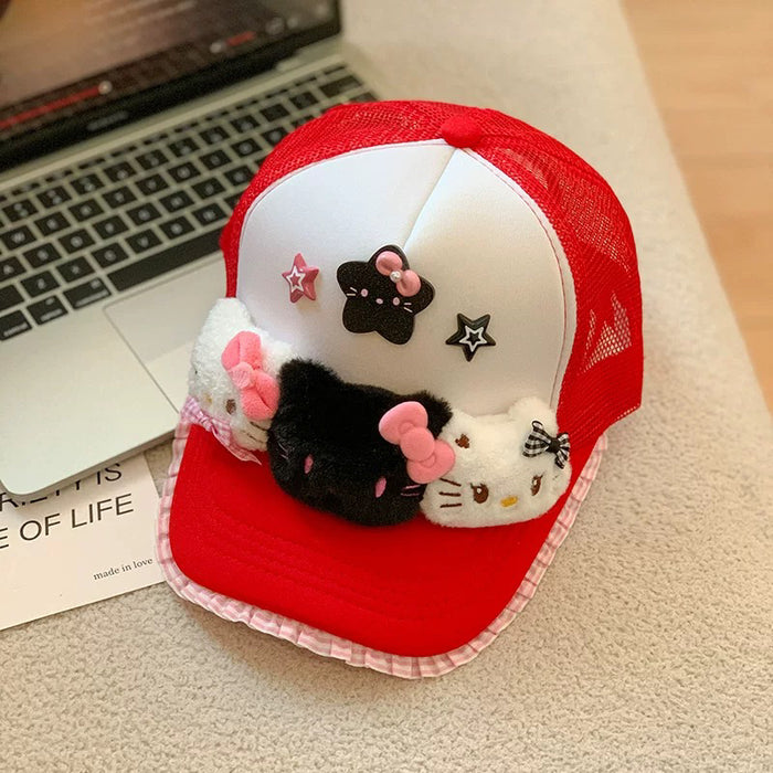Wholesale Cute Cat Bow Cap Children Small Breathable Baseball Cap