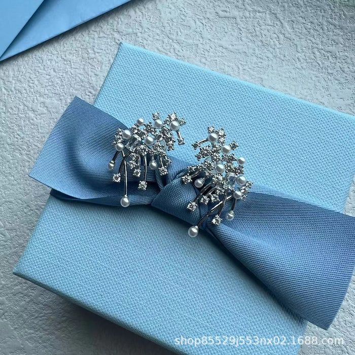 Wholesale Nebula Earrings Light Luxury Elegant Pearl Silver Studs