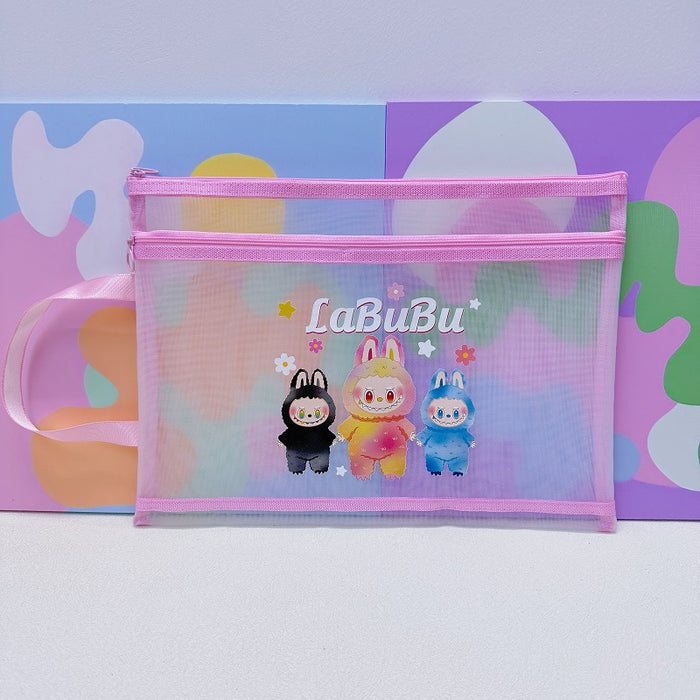 Wholesale 10pcs/ pack A4 Double-Layer Mesh Zipper Bag File Folder