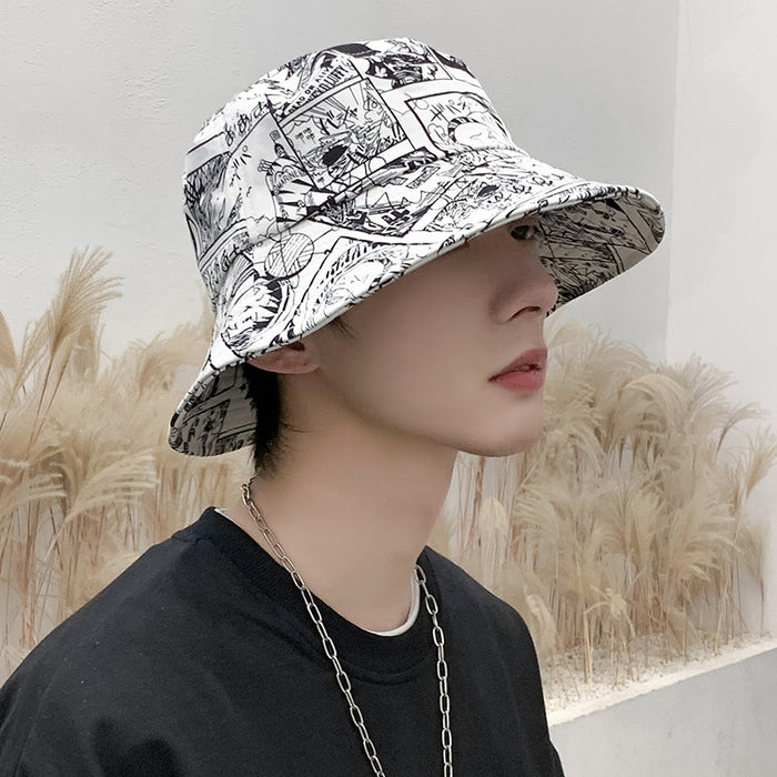 Wholesale Summer Hat Anime Printed Fisherman Hat Men's and Women's Travel Casual Basin Hat Sunscreen Sunshade Hat