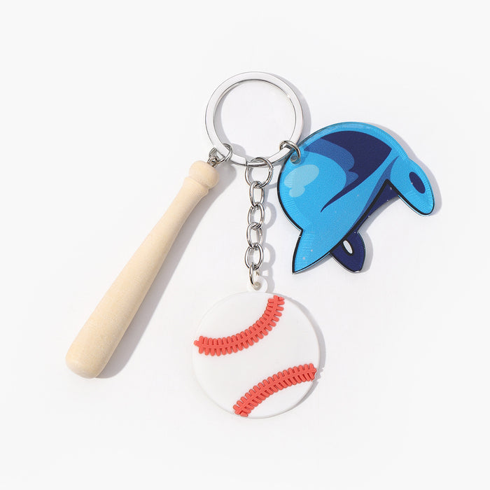 Wholesale Acrylic Baseball Keychain JDC-KC-HuiWen019