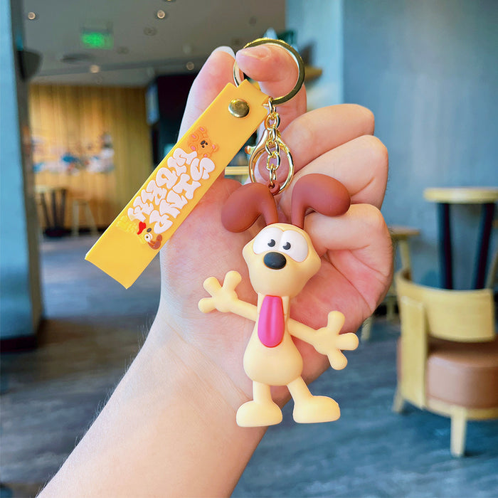 Wholesale Cartoon funny cat keychain small pendant doll car keychain student schoolbag pendant