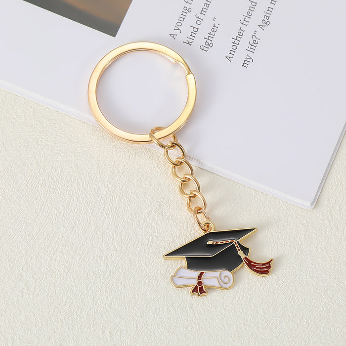 Wholesale Bachelor's Cap Keychain Inspirational Blessing Pendant for Students' Bags