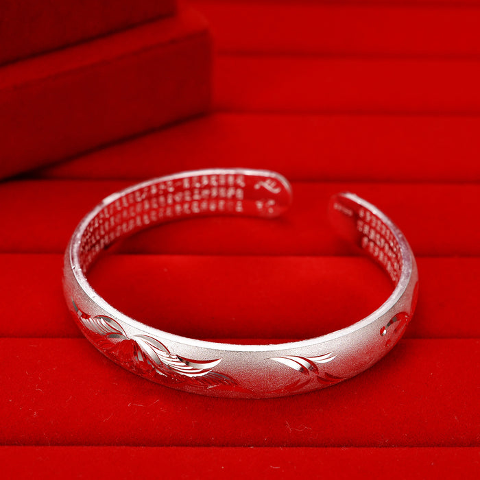 Wholesale Bracelet flower copper silver plated women's bracelet with frosted silver opening