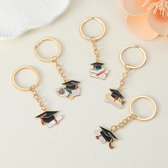 Wholesale Bachelor's Cap Keychain Inspirational Blessing Pendant for Students' Bags