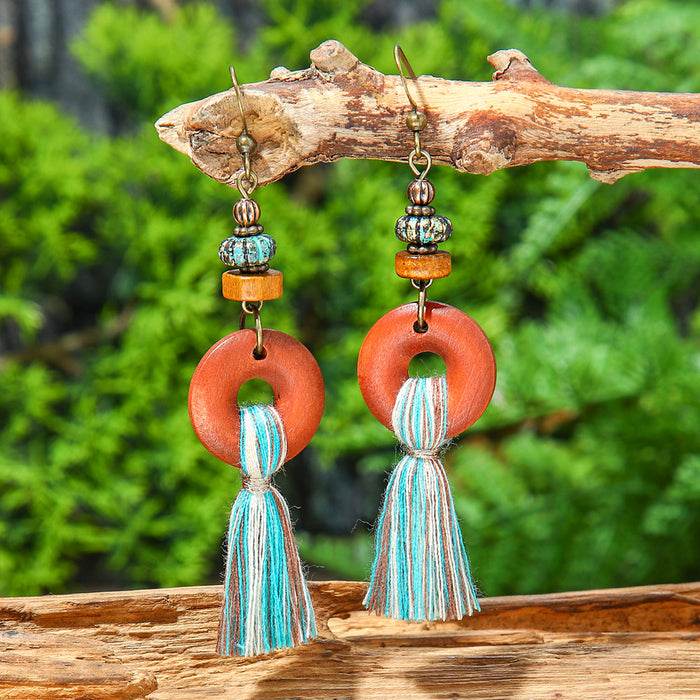 Wholesale Bohemian Vintage Tassel Earring Set Ethnic Style Fashion Accessory MOQ≥2