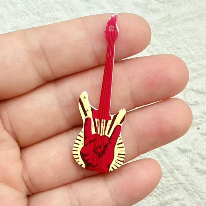 Wholesale 10 PCS Colorful acrylic guitar accessory charms