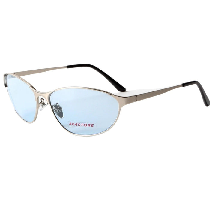 Wholesale Outdoor sports sunglasses with futuristic metal and silver edges, high-end sunglasses