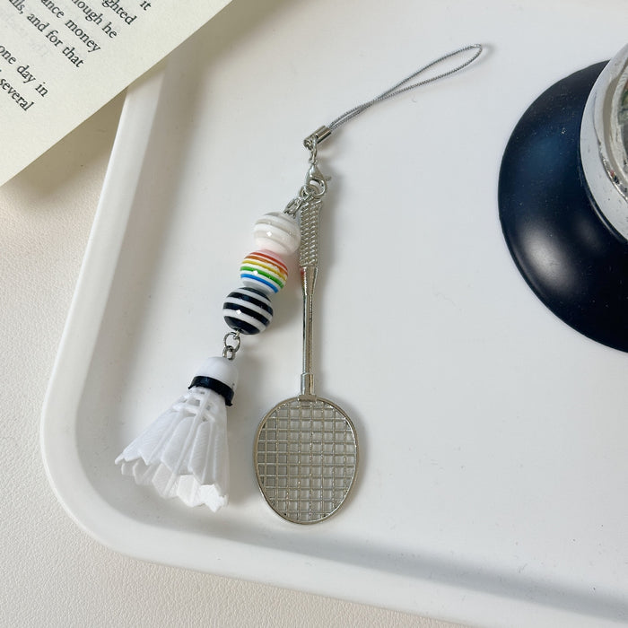 Wholesale badminton racket keychain mobile phone pendant small gift ornaments