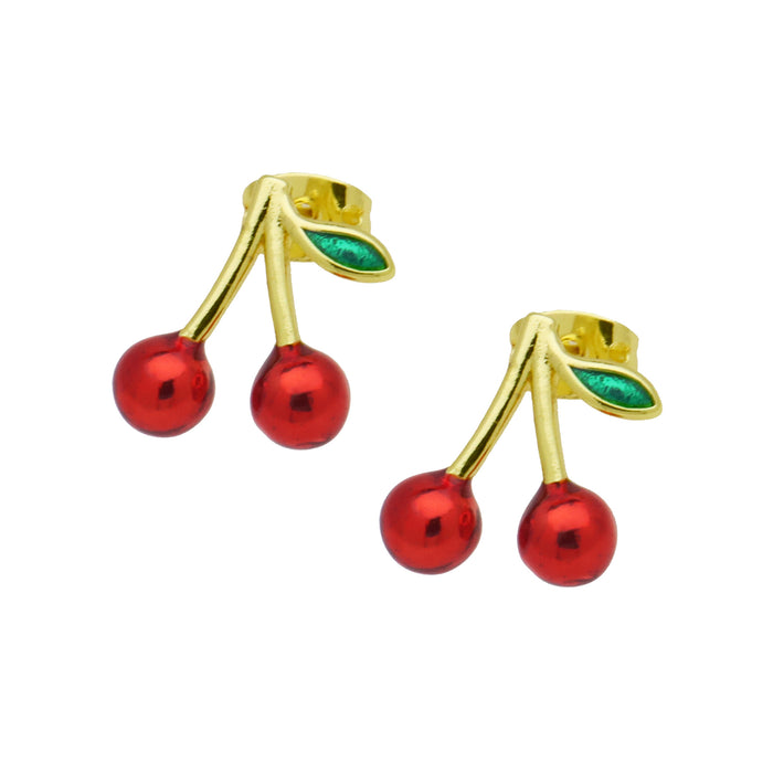 Wholesale Fruit style cherry color drop Shantou ear clip earrings female personality simple fashion earrings