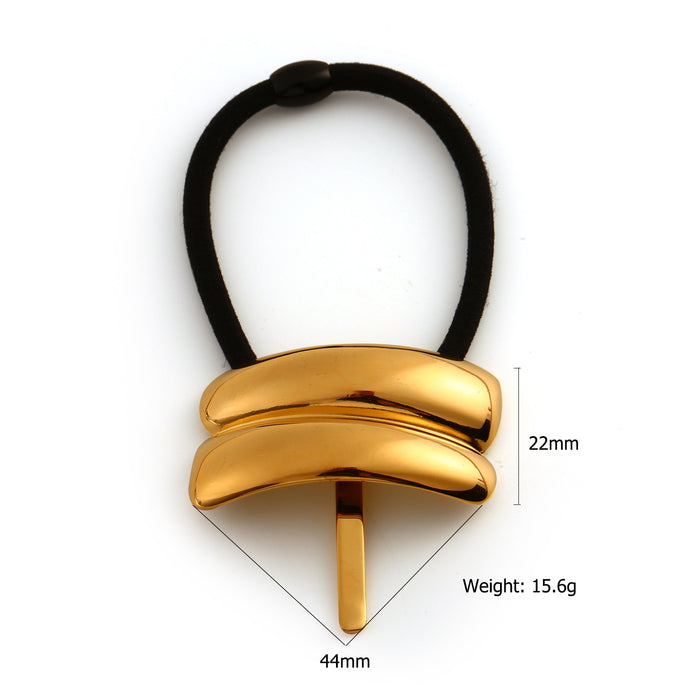 Wholesale New minimalist stainless steel headband, fashionable and high-end style, ponytail tied hair tie, black headband