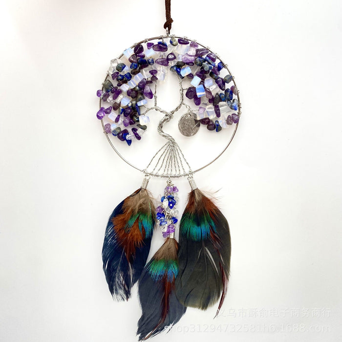 Wholesale Natural Crystal Gravel Tree of Life Dreamcatcher MOQ≥2 JDC-DC-SuYu001