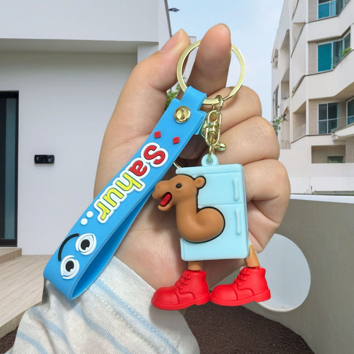 Wholesale Doll keychain funny abstract stick man shark small pendant