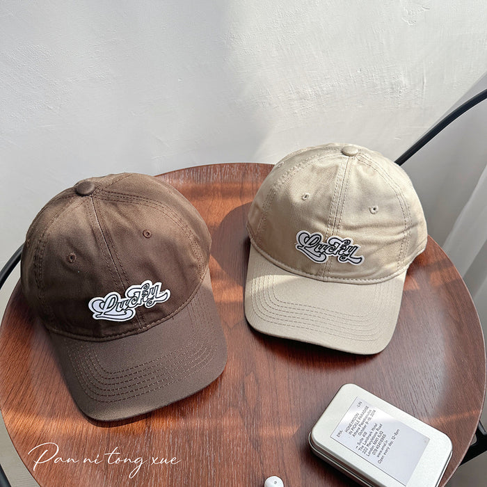 Wholesale Vintage washed embroidered letter baseball cap with wide brim, soft top, duckbill cap, versatile hat