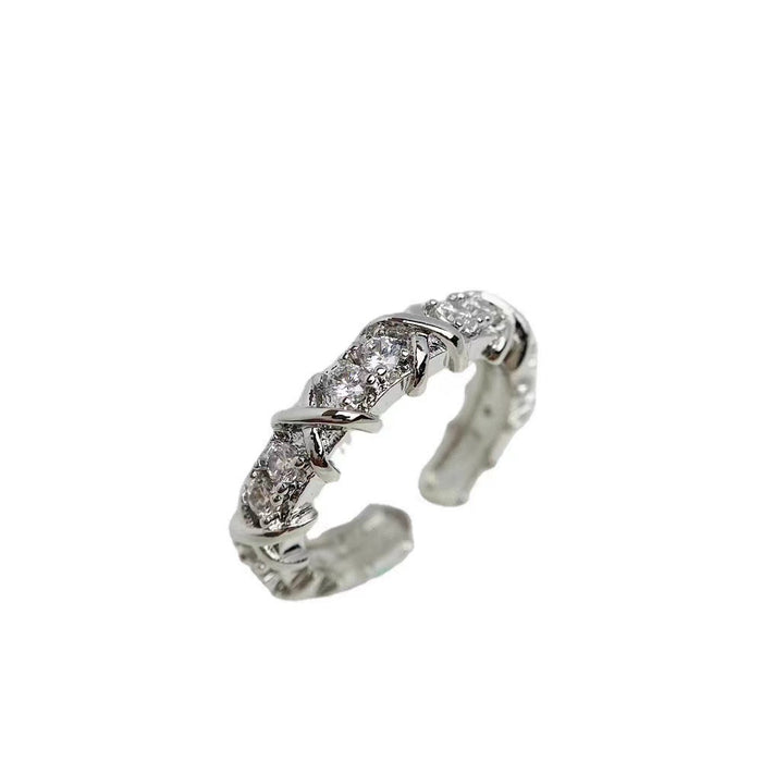 Wholesale Zircon ring with adjustable opening, fashionable ring, women's high-end feel, index finger ring