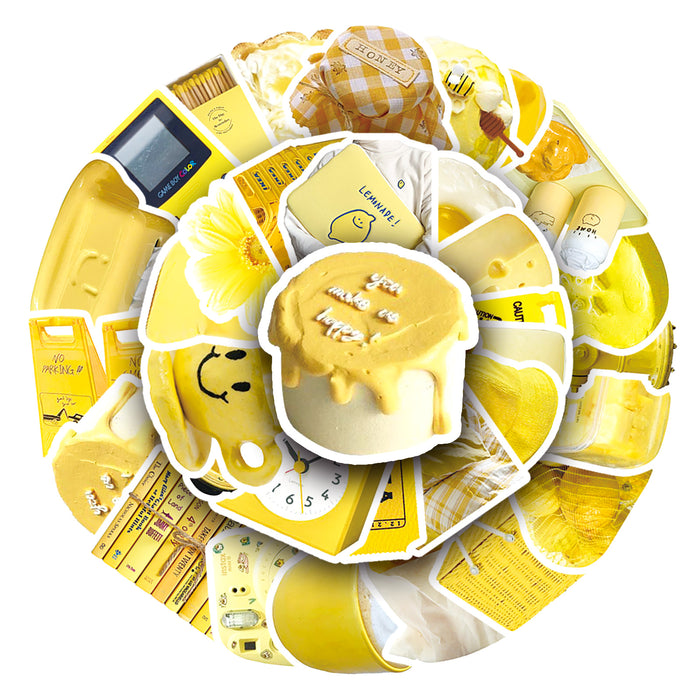 Wholesale 50pcs yellow style simple stickers