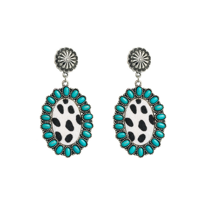 Wholesale Creative and exaggerated leather print earrings