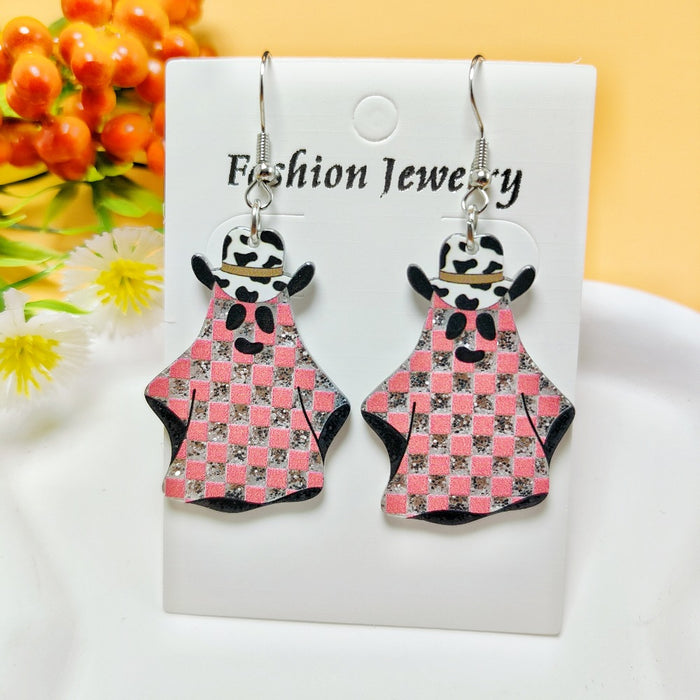 Wholesale Halloween Ghost Style Acrylic Earrings JDC-ES-QiYu002