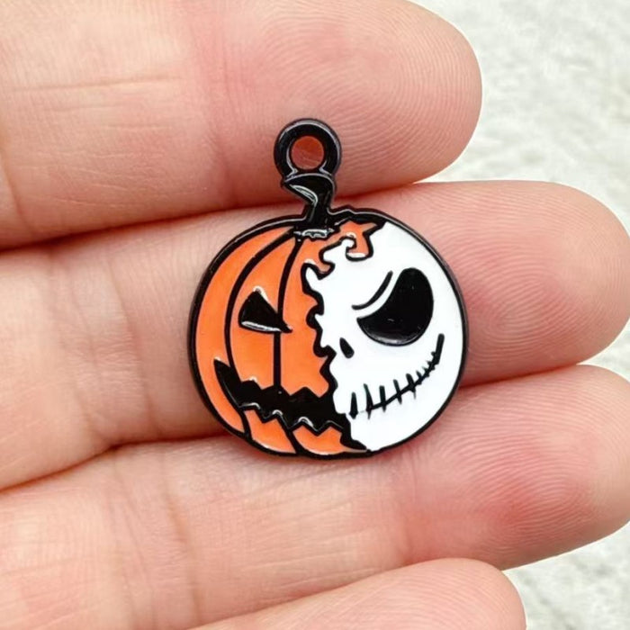 Wholesale 10pcs  Series DIY Festival Decorations Witch Pendant Tombstone Hair Tie Spray-Painted Pumpkin Hanging Ornament