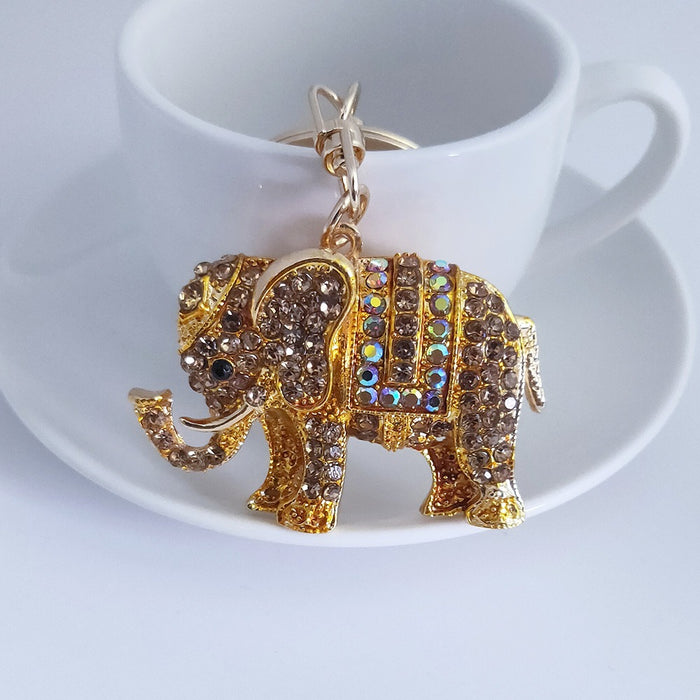Wholesale Elephant Rhinestone Keychain Decorative Fashion Accessory