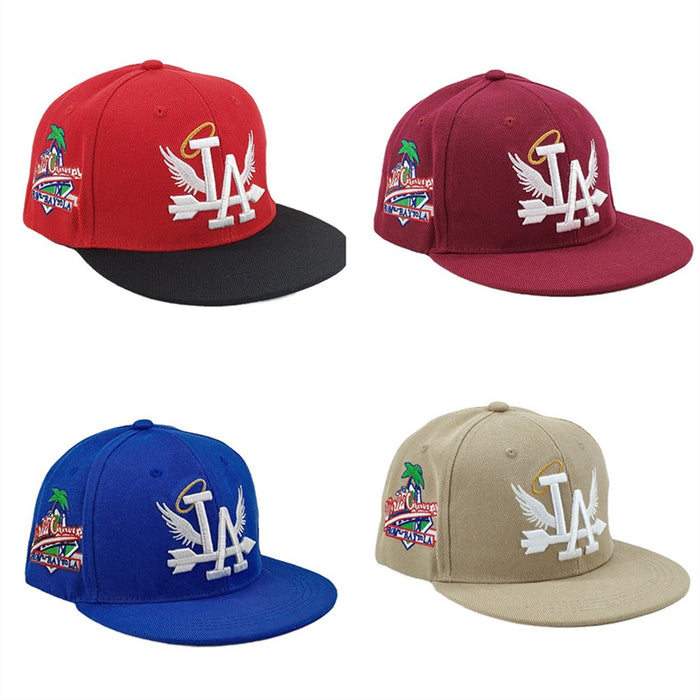 Wholesale Street hip-hop flat-top baseball cap with LA lettering