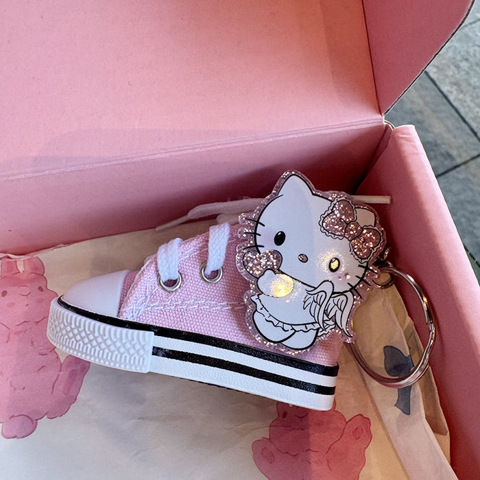 Wholesale Cat Cartoon sneaker Canvas Shoes Key Ring Keychain Pendant Shoes Pendant Bag Hanging