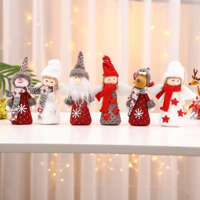 Wholesale Christmas Decorations Creative Wings Angel Old Man Pendant Christmas Tree Pendant Children' s Gift