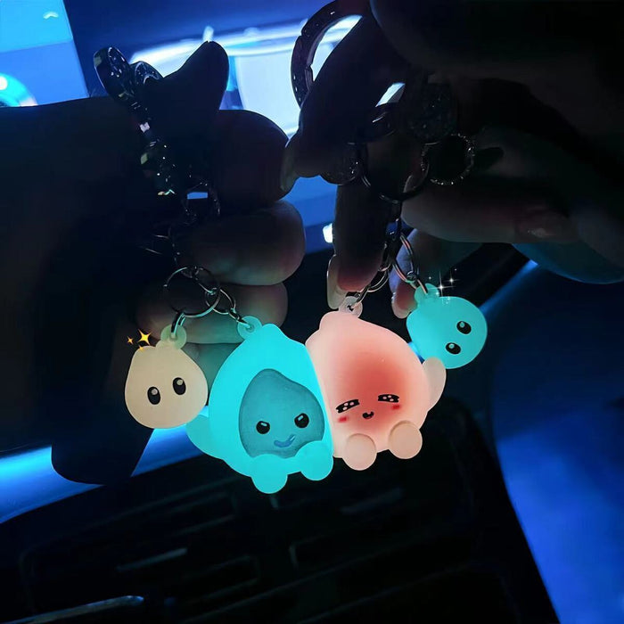 Wholesale Cute Blue Flame Magnet Keychain Silicone Charm for Keys or Bags Great Gift Idea