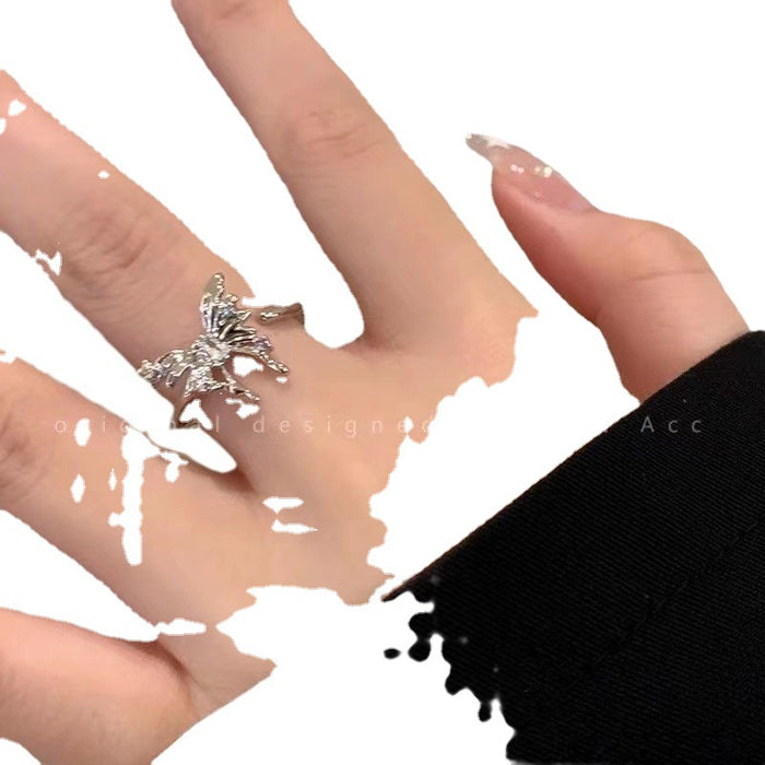 Wholesale Butterfly opening ring for women with a niche design that can be adjusted