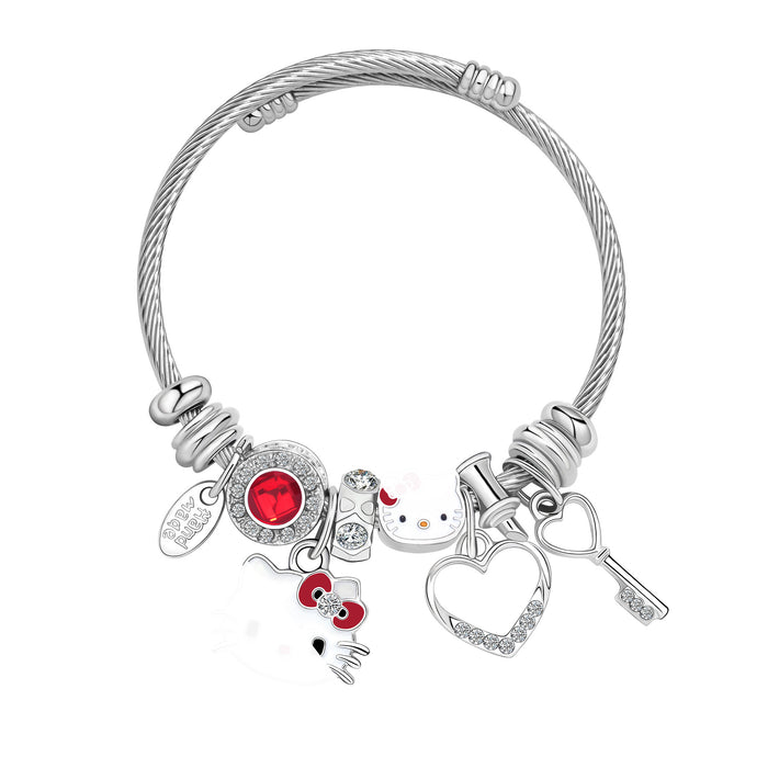 Wholesale Cartoon 3D Cat Beaded Bracelet