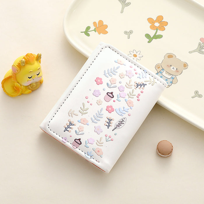 Wholesale Big Ear Dog Cute Cartoon Small Wallet Cute Large Capacity Three-fold Internet Popular Short Wallet MOQ≥2