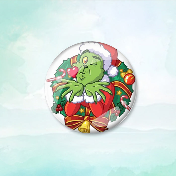 Wholesale Cartoon Christmas Tinplate Brooches JDC-BCH-XiangL001