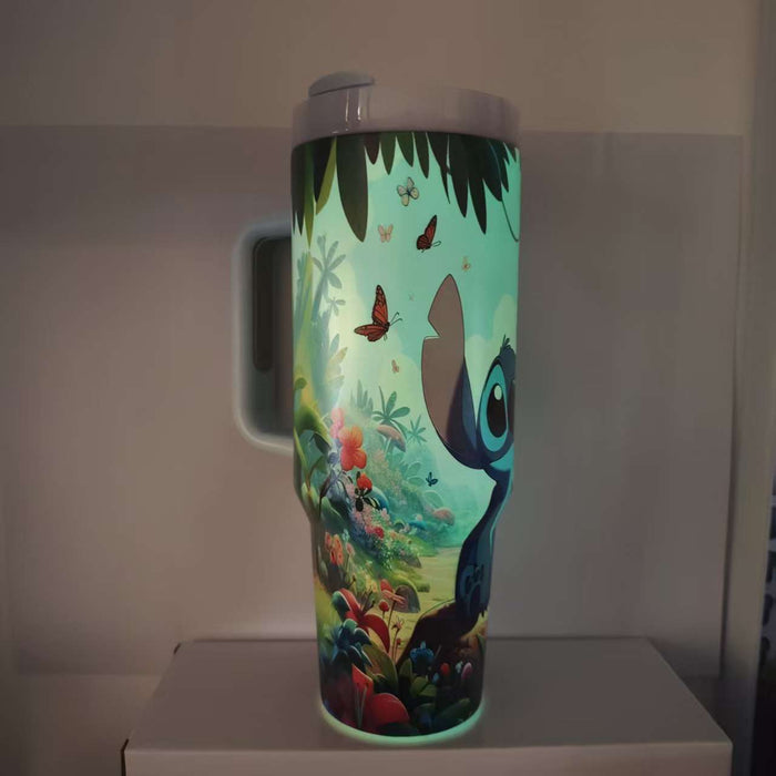 Wholesale 304 Stainless Steel Glow in the Dark 40oz Insulated Tumbler with Handle MOQ≥2